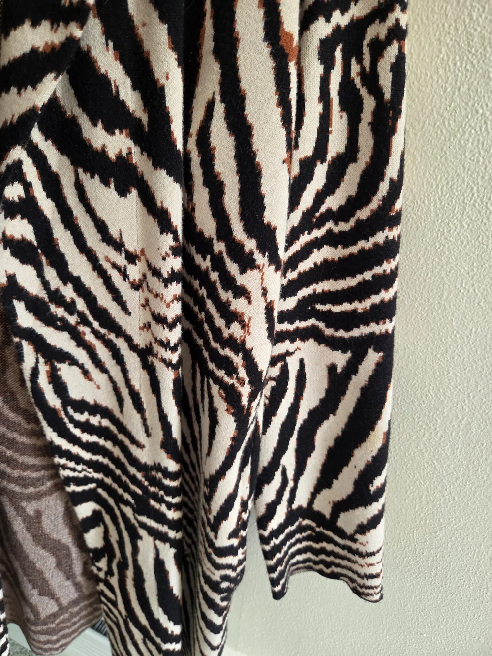 Liverpool Zebra-Print Black and Cream Cardigan